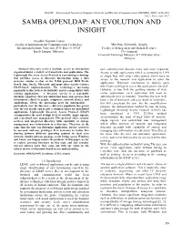 Samba Openldap: an Evolution and Insight