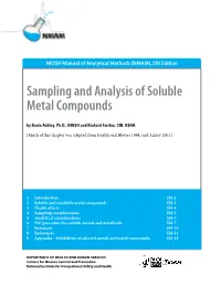 Sampling and Analysis of Soluble Metal Compounds