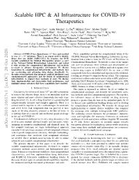Scalable HPC & AI Infrastructure for COVID-19 Therapeutics