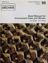 Seed Manual for Ornamental Trees and Shrubs