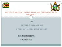 Status of Mineral Exploration and Development in Zimbabwe