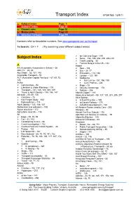 Transport Index UPDATED 12/9/11