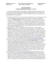 BOTANY SECTION Compiled by Richard E. Weaver, Jr., Ph.D. For