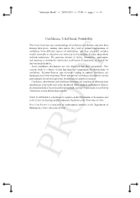 Confidence, Likelihood, Probability
