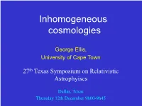 Cosmology Slides