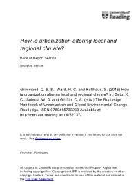 How Is Urbanization Altering Local and Regional Climate?