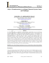 Libya's Transformation to an Islamic Financial System: Issues And