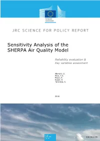 Sensitivity Analysis of the SHERPA Air Quality Model