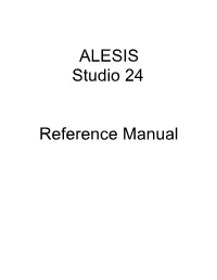 ALESIS Studio 24 Reference Manual