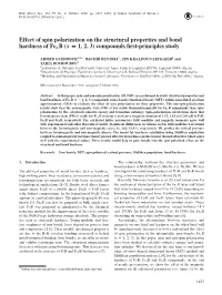 Effect of Spin Polarization on the Structural Properties and Bond Hardness of Fexb(X = 1, 2, 3) Compounds ﬁrst-Principles Study