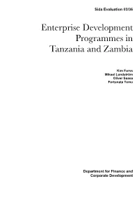 Enterprise Development Programmes in Tanzania and Zambia