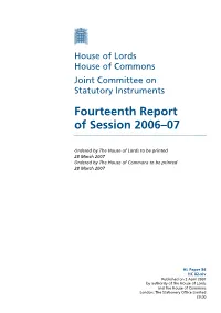 Fourteenth Report of Session 2006–07