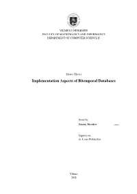 Implementation Aspects of Bitemporal Databases