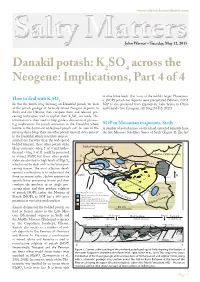 K2SO4 Across the Neogene: Implications, Part 4 of 4
