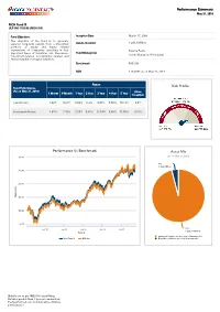 Risk Profile Performance Vs Benchmark Asset Mix Performance