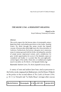 The Monk (1796): a Hispanist’S Reading