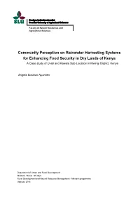 Community Perception on Rainwater Harvesting Systems for Enhancing
