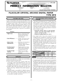 Fujicolor Crystal Archive Digital Paper Type Dpii
