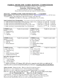 Highland Dancing Programme 2021