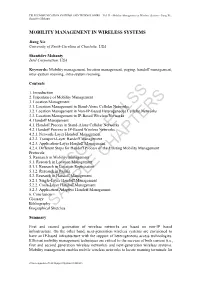 Mobility Management in Wireless Systems - Jiang Xie, Shantidev Mohanty