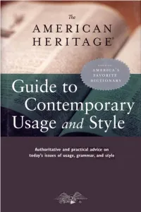 The American Heritage Guide to Contemporary Usage and Style, P