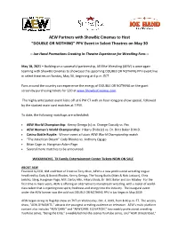AEW Partners with Showbiz Cinemas to Host “DOUBLE OR NOTHING” PPV Event in Select Theatres on May 30