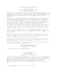 DECISION NOTICE/DESIGNATION ORDER Decision Notice Finding Of