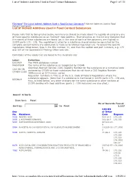 List of Indirect Additives Used in Food Contact Substances Page 1 of 131