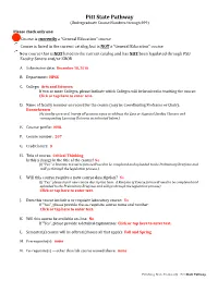 Pitt State Pathway (Undergraduate Course Numbers Through 699)
