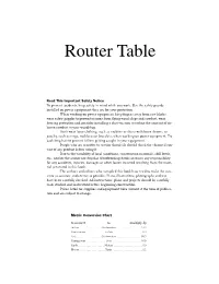 Router Table