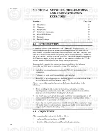 Section 4 Network Programming and Administration Exercises