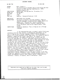 The Interaction of Student Major-Field Group and Text Content in TOEFL Reading Comprehension. TOEFL Research Reports