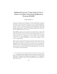 Using Contract Law to Enforce the Home Affordable Modification Program (HAMP)