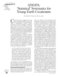 ANOPA: 'Statistical' Systematics for Young-Earth Creationists