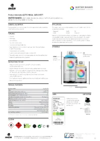 Product Information TECHNICAL DATA SHEET WATER BASED
