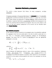 Quantum Mechanics Propagator