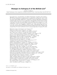 Changes to Category C of the British List†