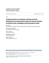 Comparing Species Tree Estimation with Large