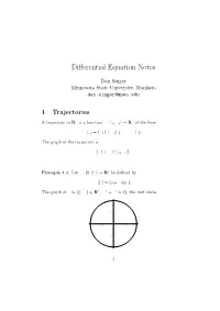 Differential Equation Notes
