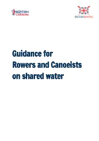 Guidance for Rowers and Canoeists on Shared Waters
