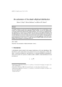 Idescat. SORT. an Extension of the Slash-Elliptical Distribution. Volume 38