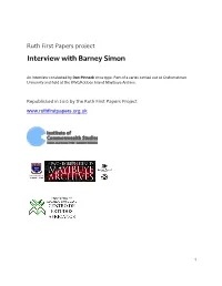 Iinterview with Barney Simon