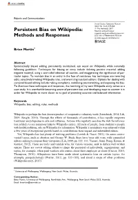 Persistent Bias on Wikipedia