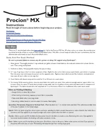 Procion MX Instructions Procion Remember That These Techniques Discussed Here Are Only Suggestions and a Quick Reference