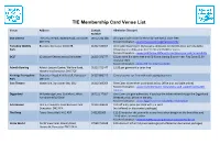 TIE Membership Card Venue List