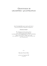 Groupoids in Geometric Quantization