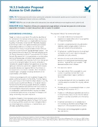 16.3.3 Indicator Proposal Access to Civil Justice