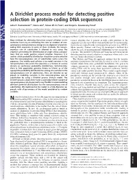 A Dirichlet Process Model for Detecting Positive Selection in Protein-Coding DNA Sequences