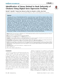 Identification of Genes Related to Beak Deformity of Chickens Using Digital Gene Expression Profiling