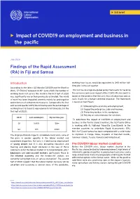 ILO Brief Results of Fiji and Samoa RA for PIFS Final 22 July 2020